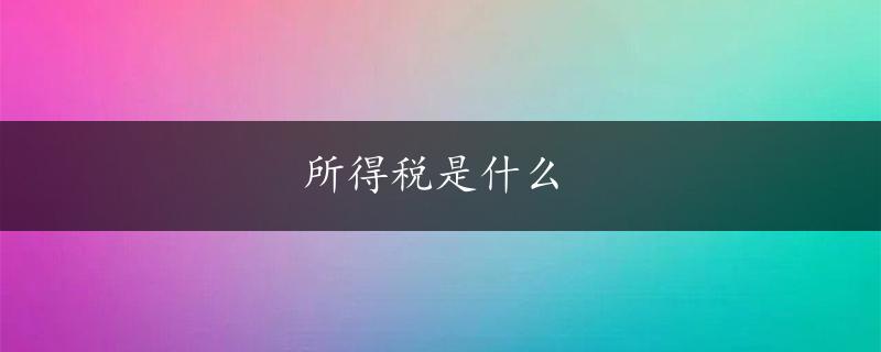 所得税是什么