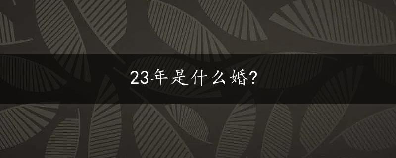 23年是什么婚?