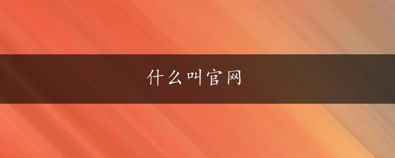 什么叫官网