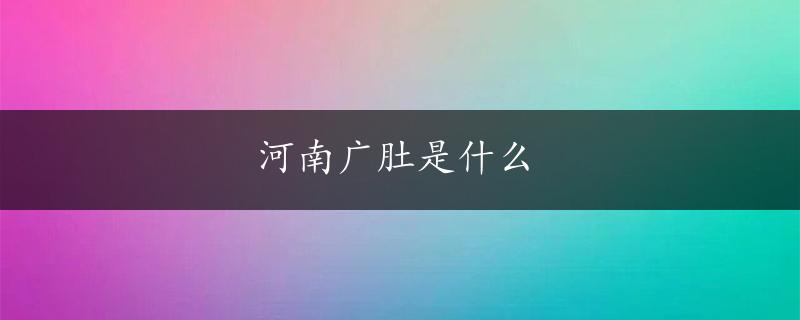 河南广肚是什么