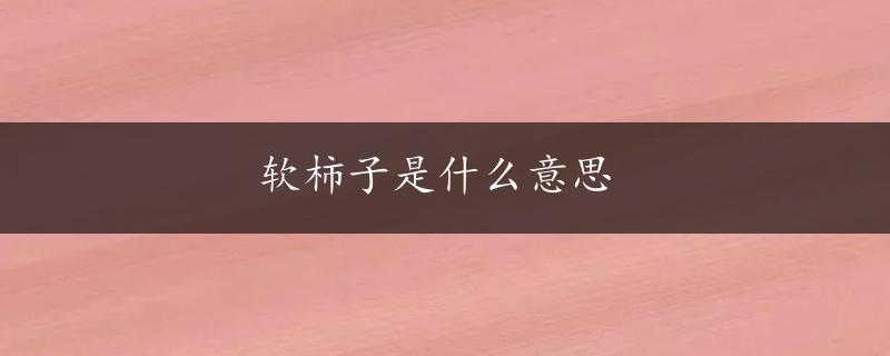 软柿子是什么意思