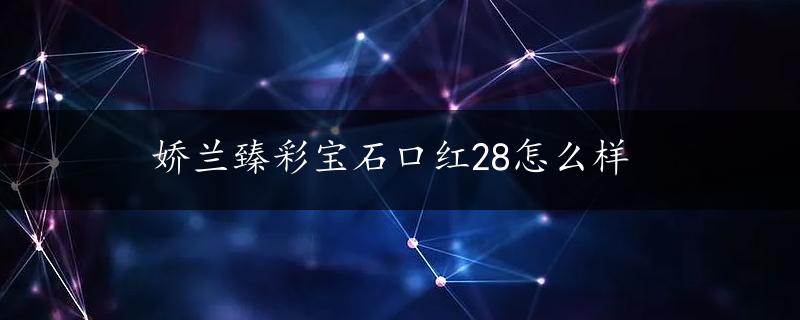 娇兰臻彩宝石口红28怎么样