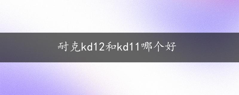 耐克kd12和kd11哪个好