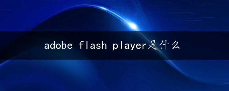 adobe flash player是什么