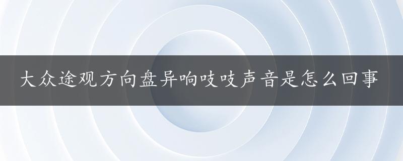 大众途观方向盘异响吱吱声音是怎么回事