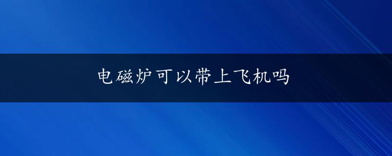 电磁炉可以带上飞机吗