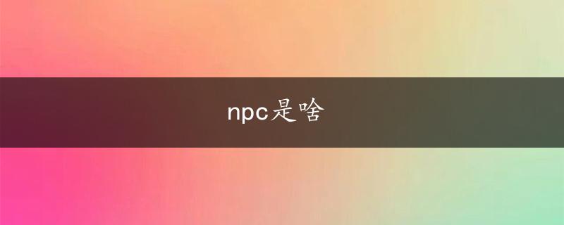 npc是啥