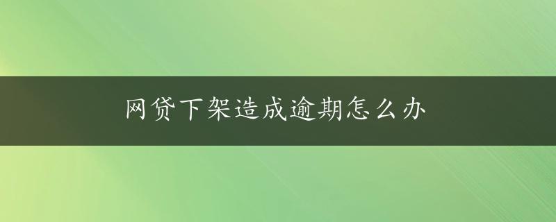 网贷下架造成逾期怎么办