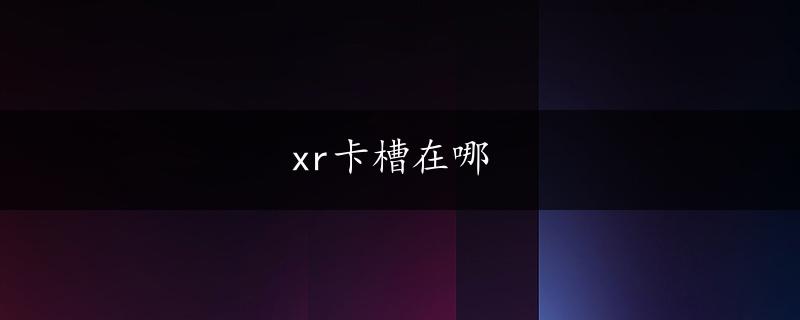 xr卡槽在哪