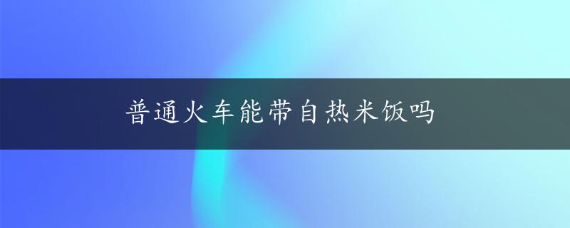 普通火车能带自热米饭吗