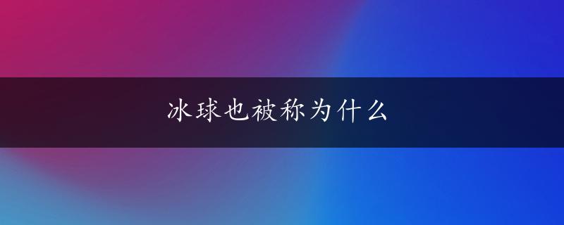 冰球也被称为什么