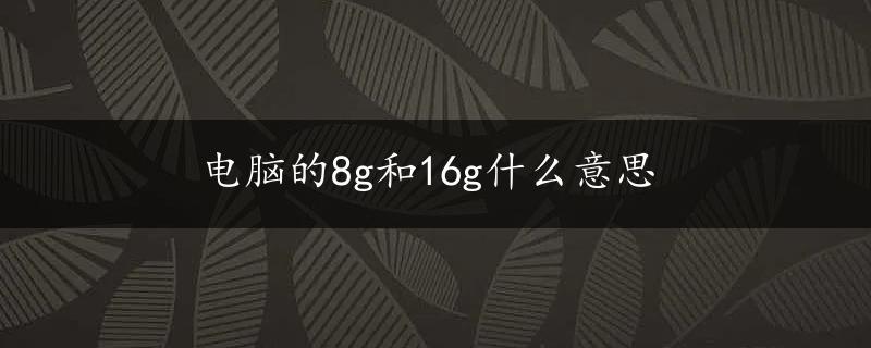 电脑的8g和16g什么意思