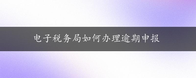 电子税务局如何办理逾期申报