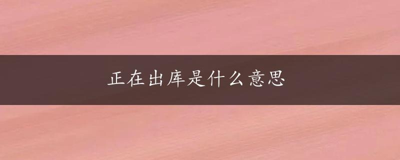 正在出库是什么意思