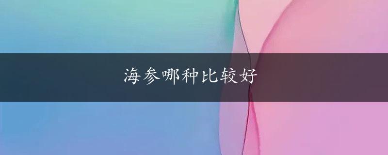 海参哪种比较好