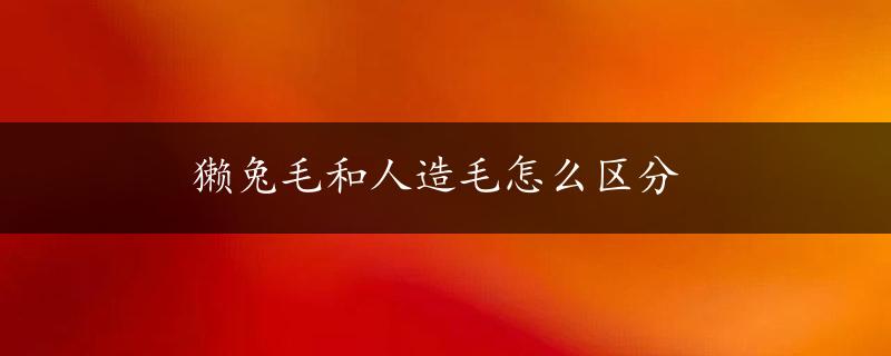 獭兔毛和人造毛怎么区分