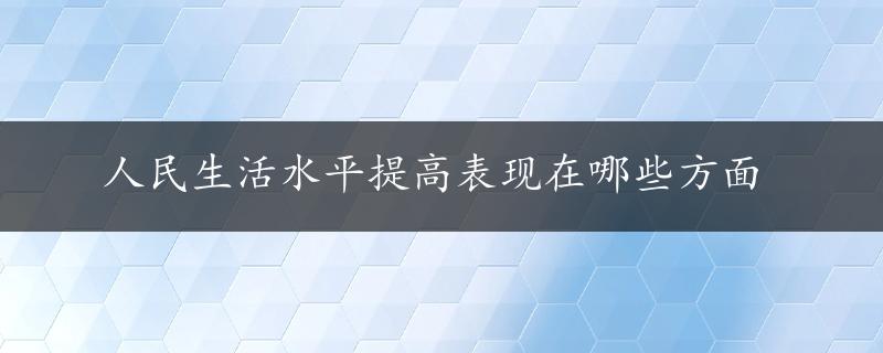 人民生活水平提高表现在哪些方面