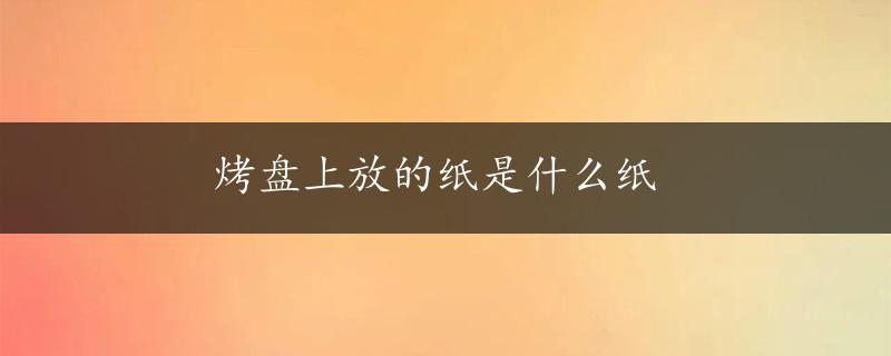 烤盘上放的纸是什么纸