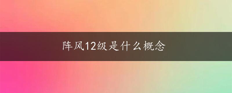 阵风12级是什么概念