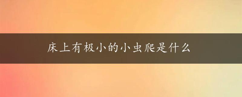 床上有极小的小虫爬是什么