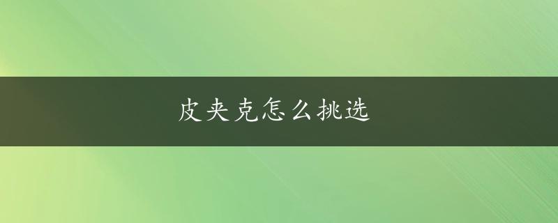 皮夹克怎么挑选