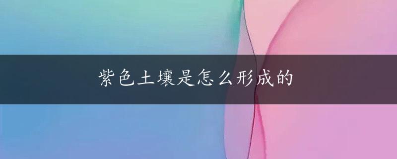 紫色土壤是怎么形成的