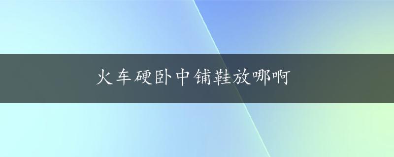 火车硬卧中铺鞋放哪啊