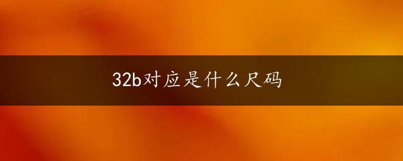 32b对应是什么尺码