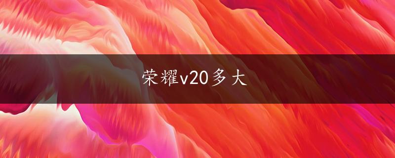 荣耀v20多大