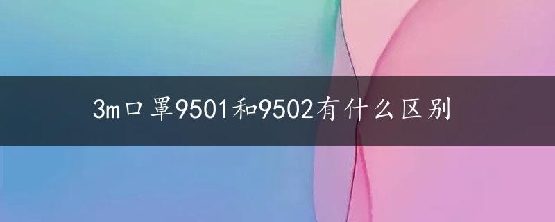 3m口罩9501和9502有什么区别