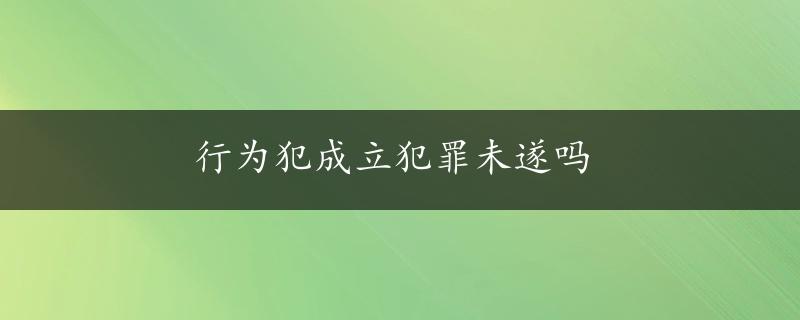 行为犯成立犯罪未遂吗