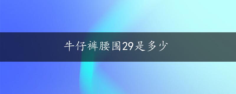 牛仔裤腰围29是多少