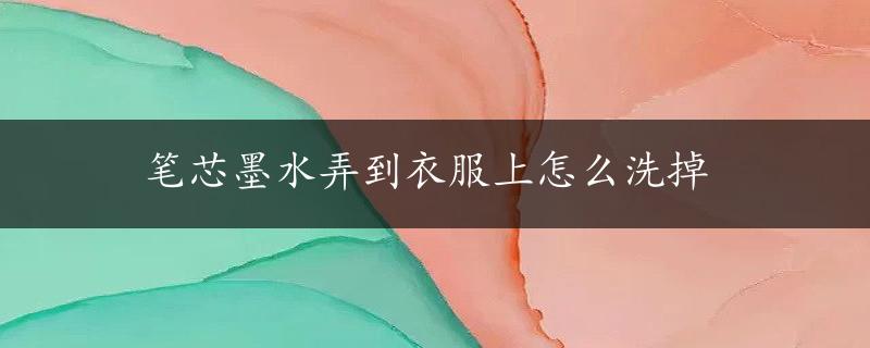 笔芯墨水弄到衣服上怎么洗掉