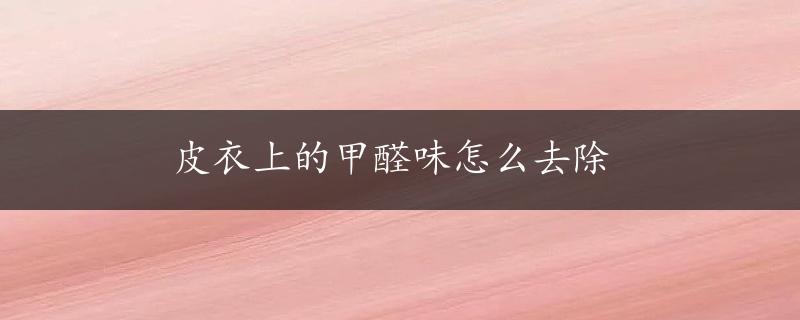 皮衣上的甲醛味怎么去除