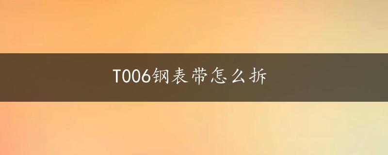 T006钢表带怎么拆