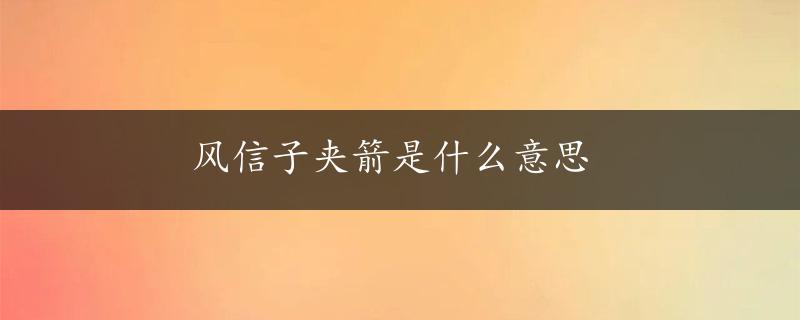 风信子夹箭是什么意思