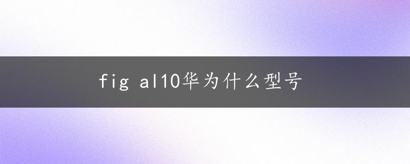 fig al10华为什么型号