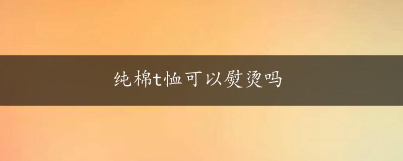 纯棉t恤可以熨烫吗