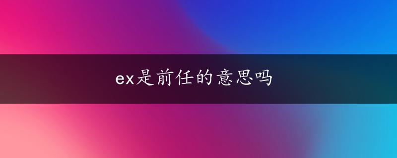 ex是前任的意思吗