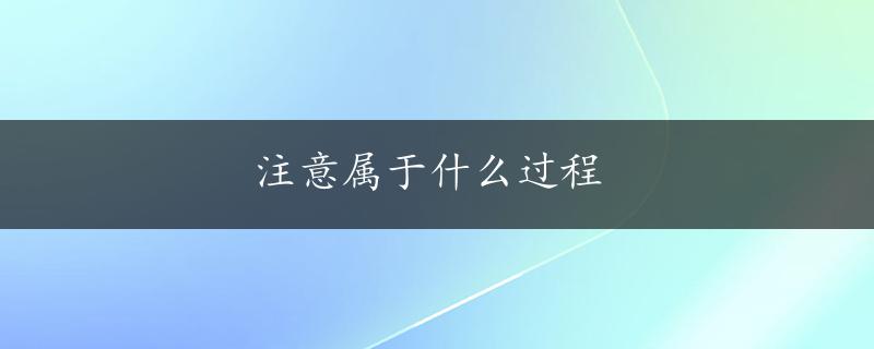 注意属于什么过程