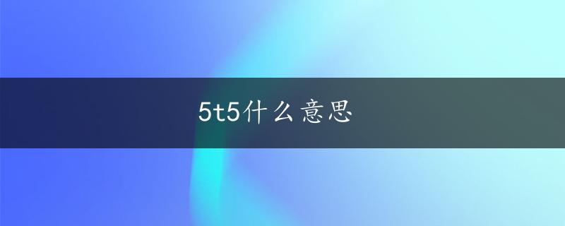 5t5什么意思