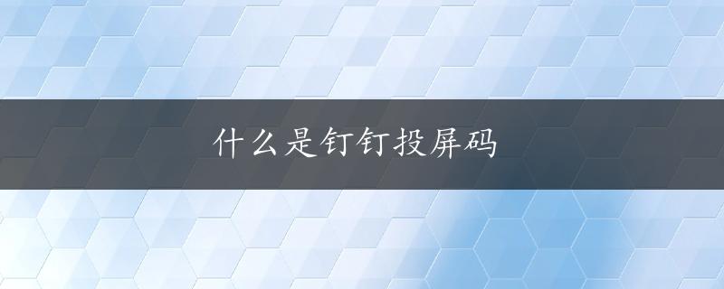 什么是钉钉投屏码