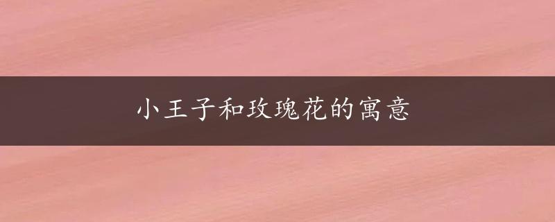 小王子和玫瑰花的寓意