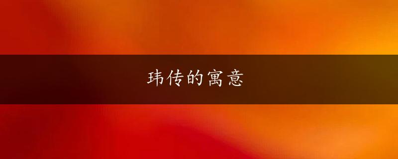 玮传的寓意