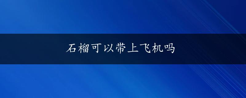 石榴可以带上飞机吗