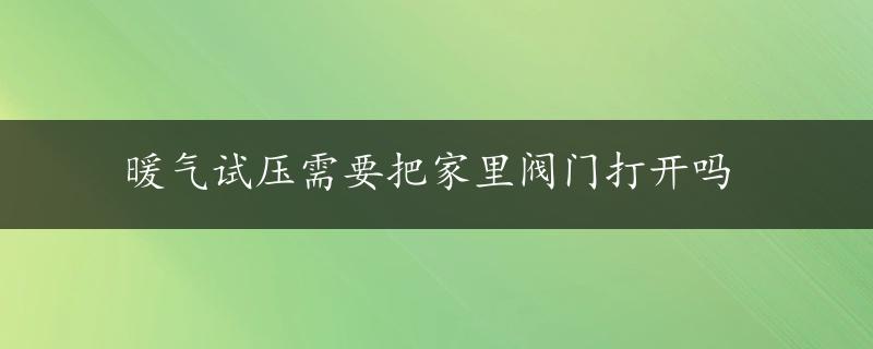 暖气试压需要把家里阀门打开吗