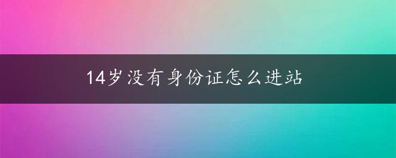 14岁没有身份证怎么进站