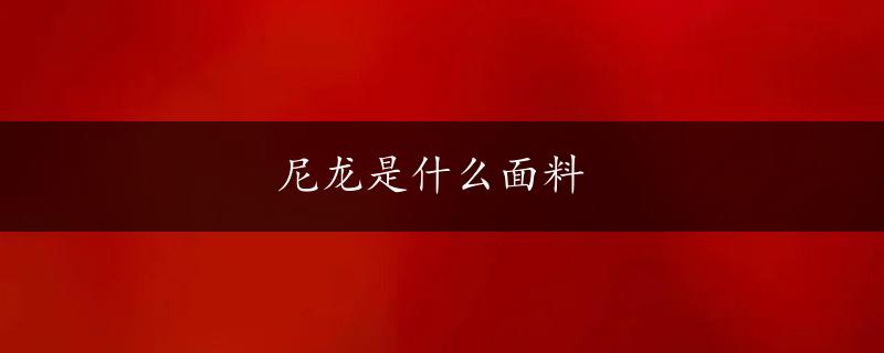 尼龙是什么面料