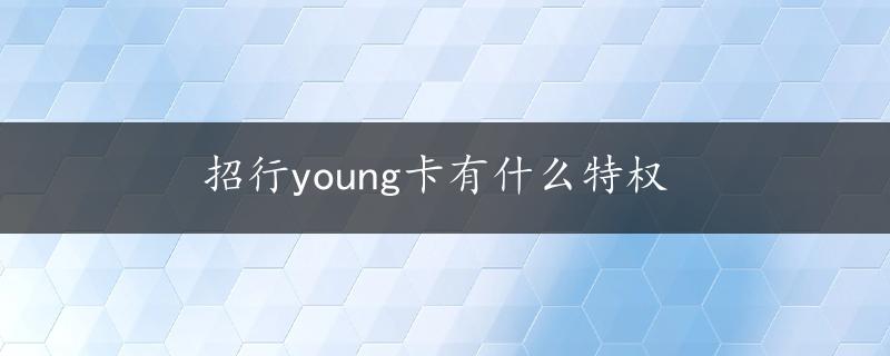 招行young卡有什么特权