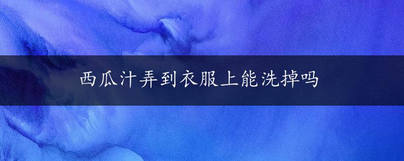 西瓜汁弄到衣服上能洗掉吗